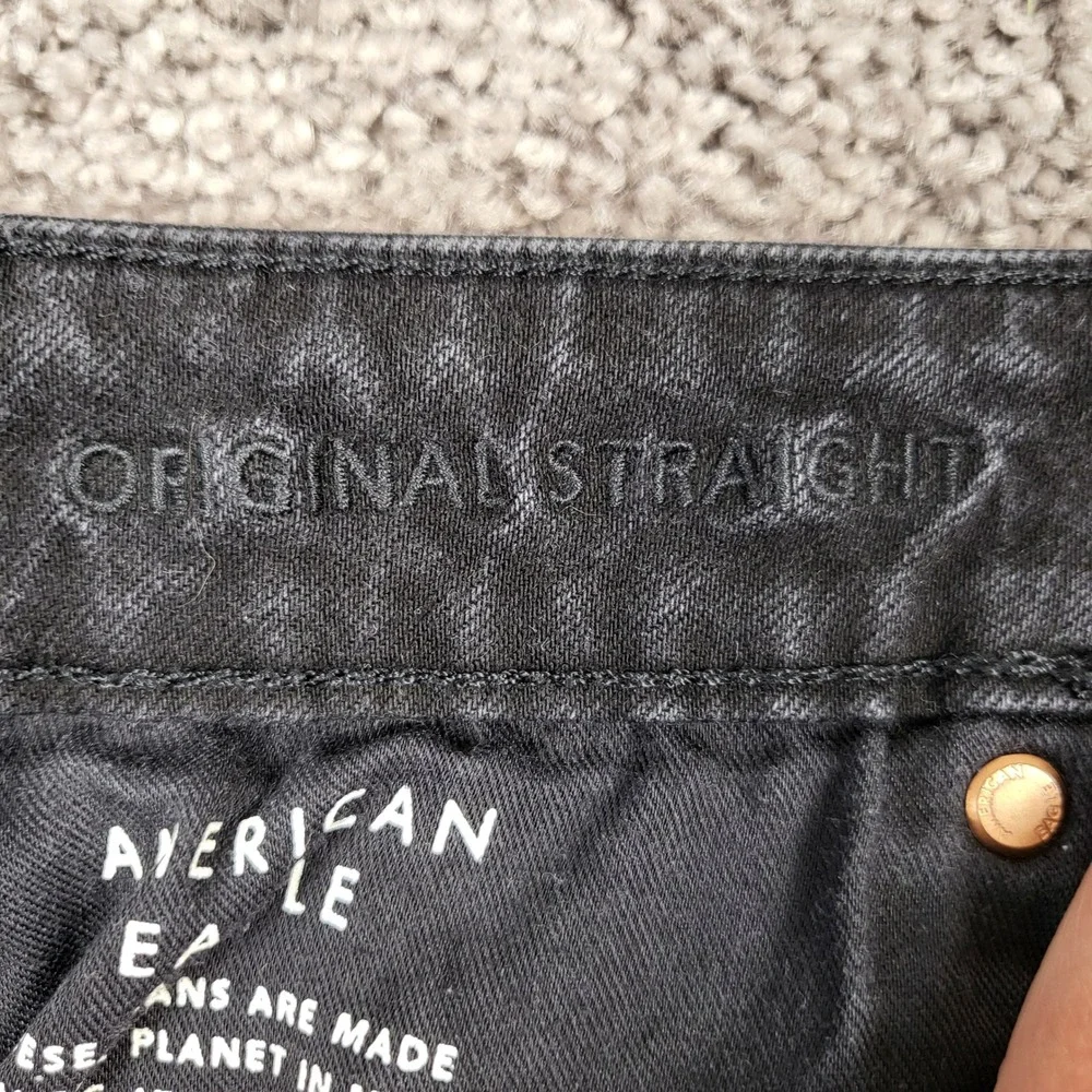 American Eagle Airflex+ Original Straight Jeans Mens 26x30 Black Good Stretch